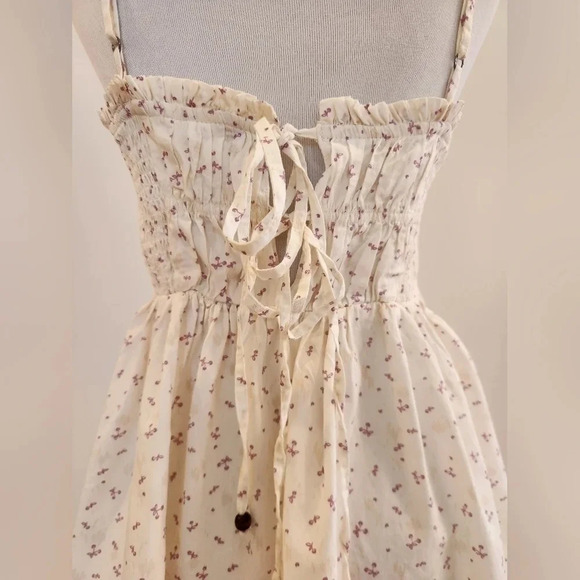 NMOT || FREE PEOPLE || gabby mini dress, white, ruching, ruffles, size small - Picture 8 of 10
